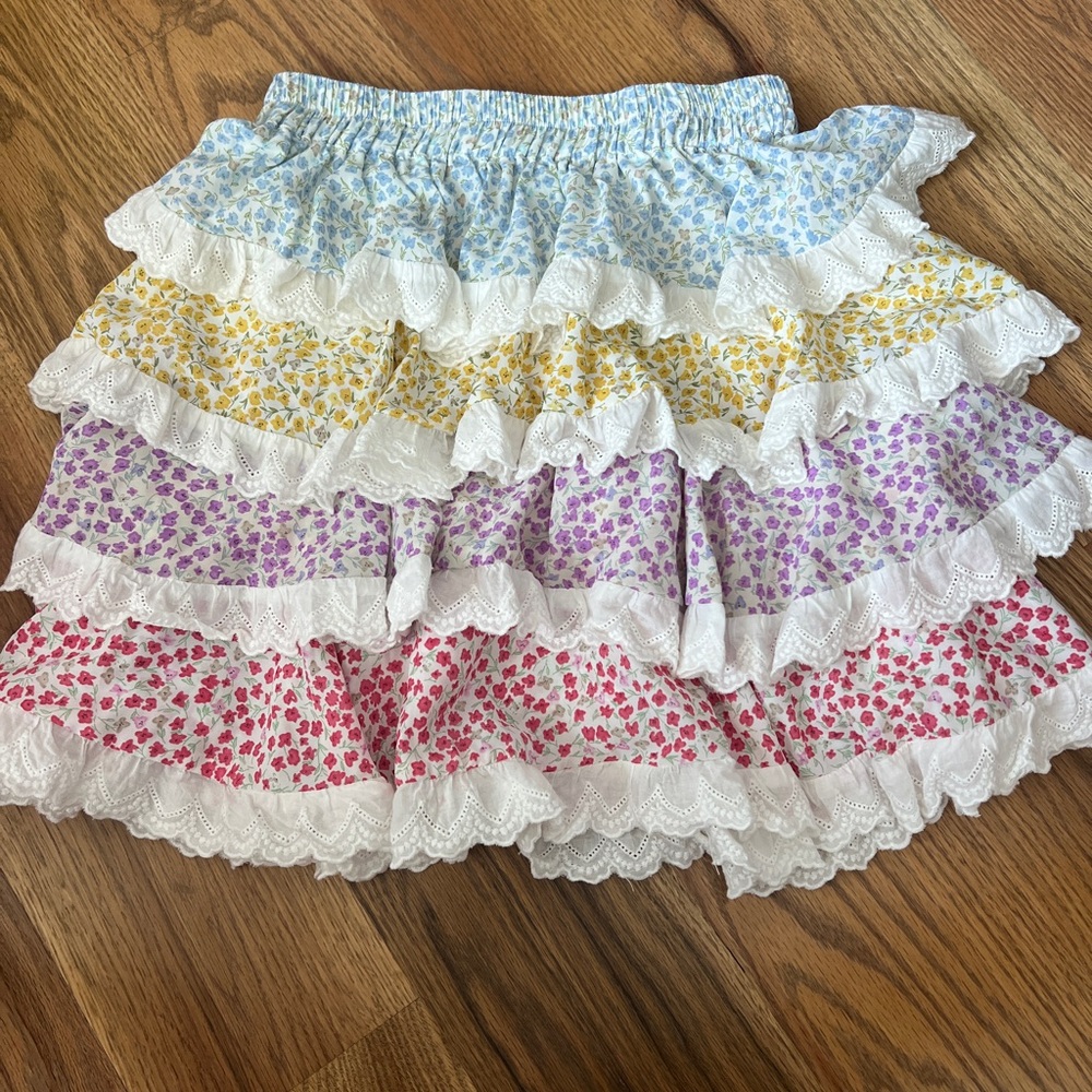 Stellah Floral Skirt with Lace Detail